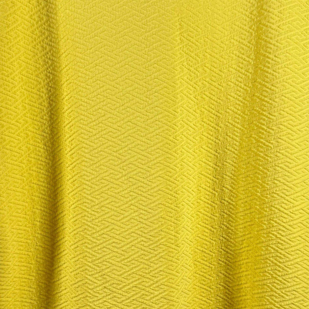 Bold Yellow Textured Pencil Skirt Pull On Stretch Workwear Modest NYCC Size XL - Picture 5 of 5